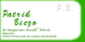 patrik biczo business card